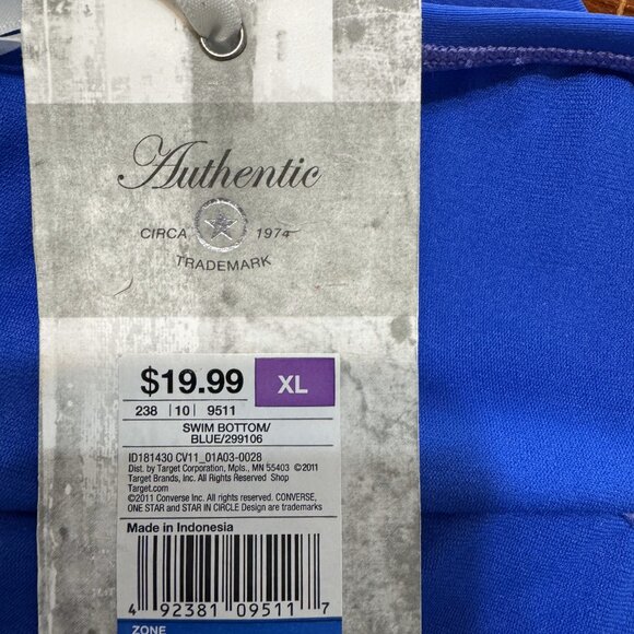 ❤️CONVERSE NWT BLUE SWIM BOTTOM/BIKINI BOTTOM XLARGE #H - Picture 3 of 4